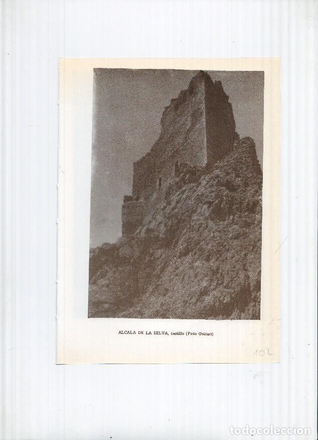 Postales: Historia de Aragon: lamina numero 102: Alcala de la Selva (castillo) y Valderrobres (castillo) -