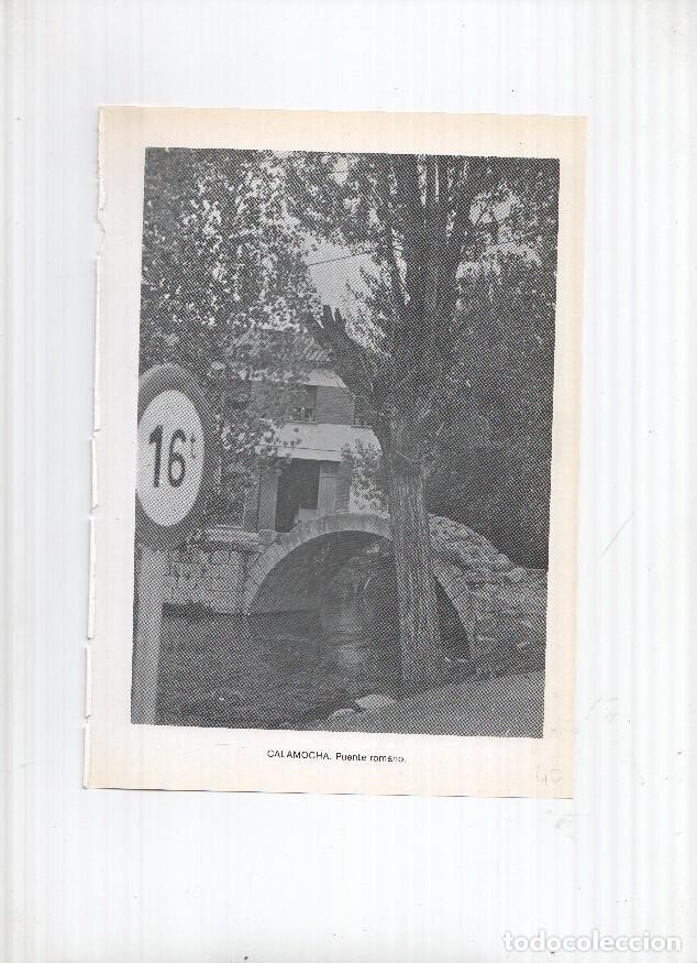 Postales: Historia de Aragon: lamina numero 040: Calamocha (puente romano) y Calatorao (Castillo) -