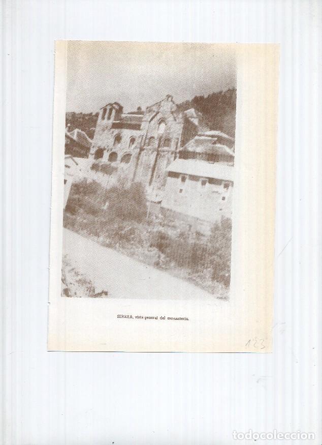 Postales: Historia de Aragon: lamina numero 123: Siresa (monasterio) y Navasal (ruinas del monasterio) -