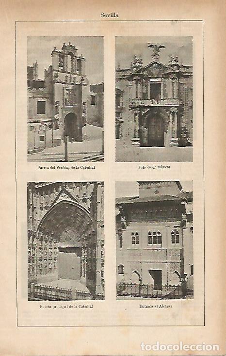 Postales: LAMINA ESPASA 568: Vistas de Sevilla - Varios autores