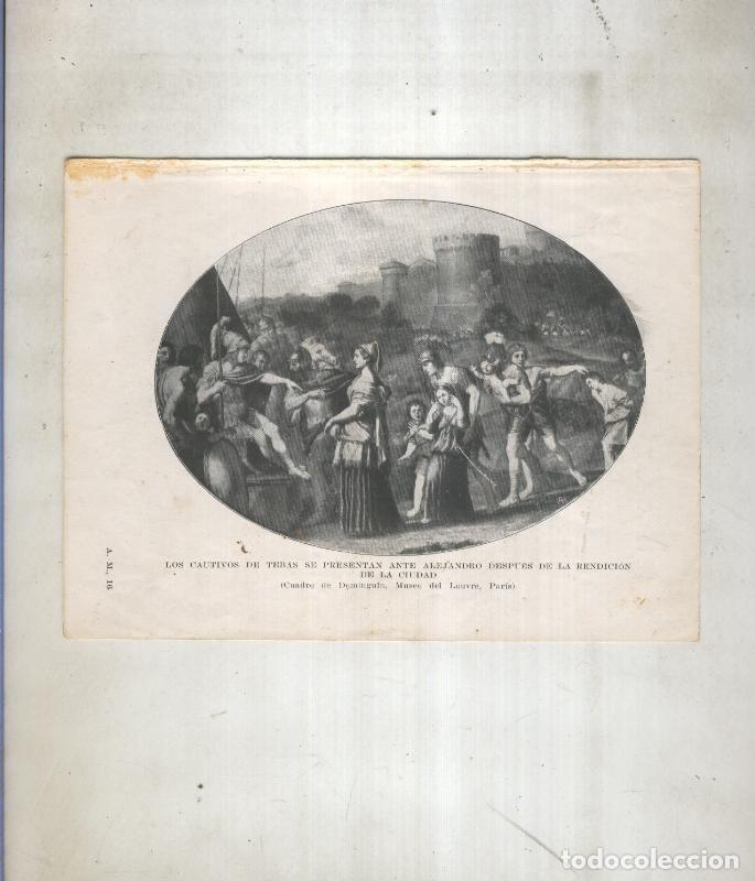 Cartes Postales: Lamina arte: Los cautivos de Tebas se presentan ante Alejandro - Varios