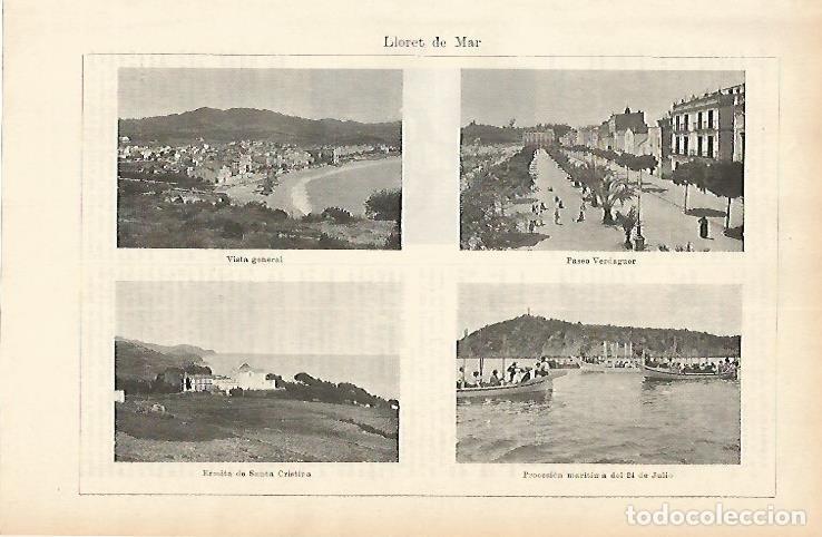 Cartes Postales: LAMINA ESPASA 1751: Vistas de Lloret de Mar Girona - Varios Autores