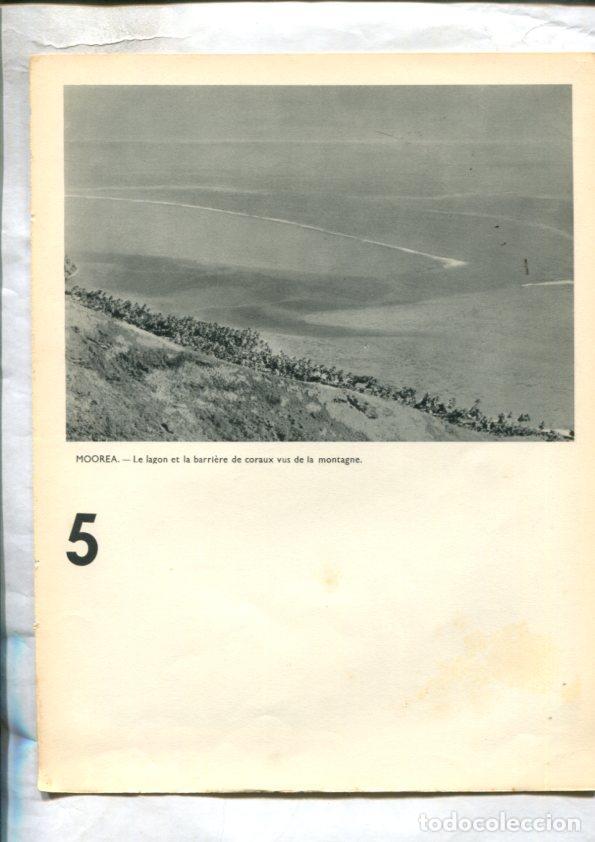 Postales: Tahiti: lamina 25: Moorea: le lagon et la barriere de coraux vus de la montagne y Debarcadere de Ma