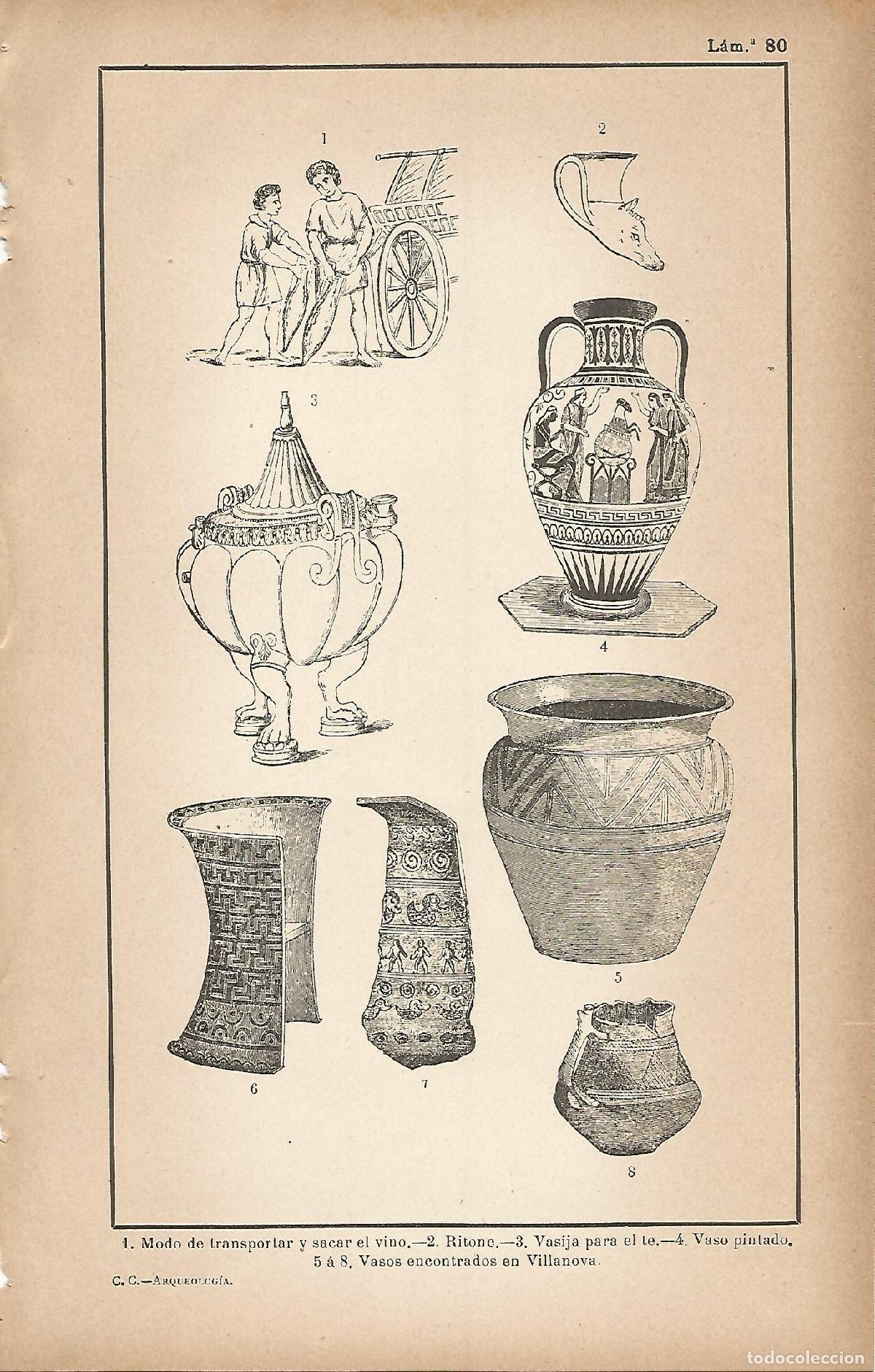 Postcards: Lamina 080: Recipientes para el vino - C&eacute;sar Cant&uacute;