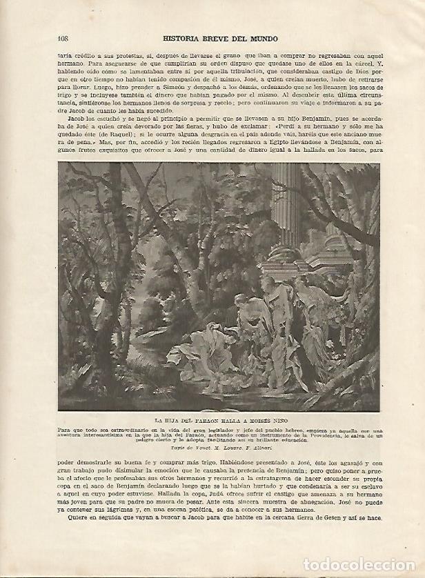 Postales: LAMINA 5077: La hija del faraon encuentra a Moises - Guillermo de Boladeres