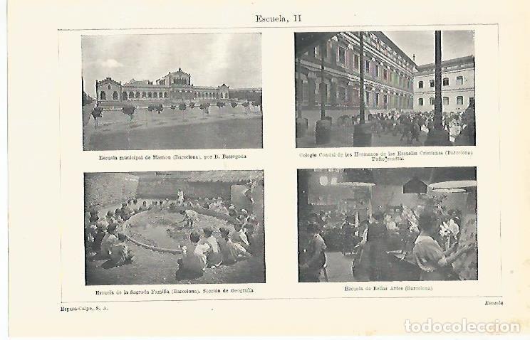 Postais: LAMINA ESPASA 16652: Escuela del Masnou y de Barcelona - Varios