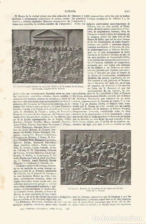 Cartoline: LAMINA ESPASA 17591: Tumba de la Torre en Verona - Varios