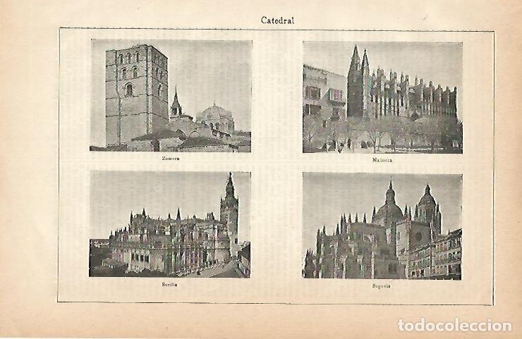 Postcards: LAMINA ESPASA 2998: Catedral de Mallorca Zamora Sevilla y Segovia - Varios Autores
