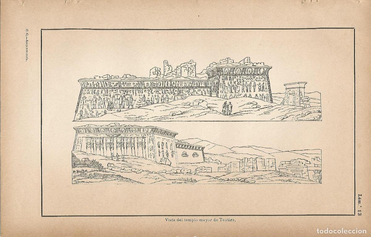 Postcards: Lamina 013: Vista del templo mayor de Tentira - C&eacute;sar Cant&uacute;