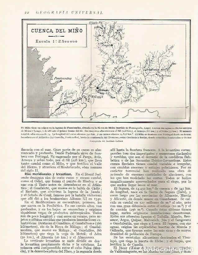 Postkarten: LAMINA 3038: ESPA&Ntilde;A. Mapa de la cuenca del Mi&ntilde;o - Ramon Otero Pedrayo