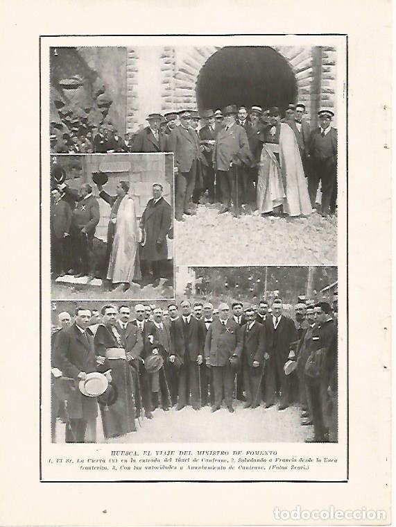 Postales: LAMINA BLANCO Y NEGRO 7495: El ministro de fomento en Huesca - Varios