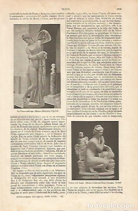 Postales: LAMINA ESPASA 6048: La Venus Calipiga y Venus y el Amor - Varios Autores