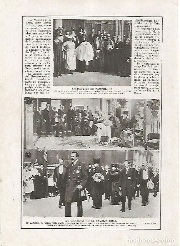 Cartoline: LAMINA BLANCO Y NEGRO 7541: Bautizo en Barcelona y Veraneo de la Familia Real - Varios