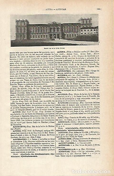 Postales: LAMINA ESPASA 15495: Palacio Real de la Ajuda en Lisboa - Varios