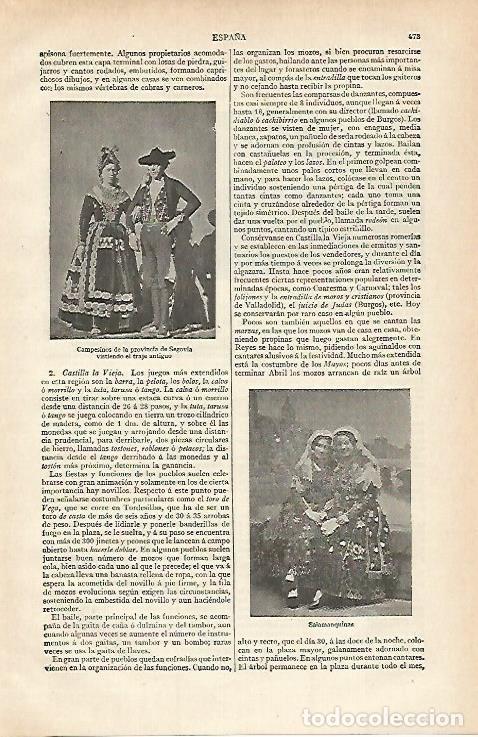 Postales: LAMINA ESPASA 15650: Campesinos de Segovia y mujeres de Salamanca - Varios