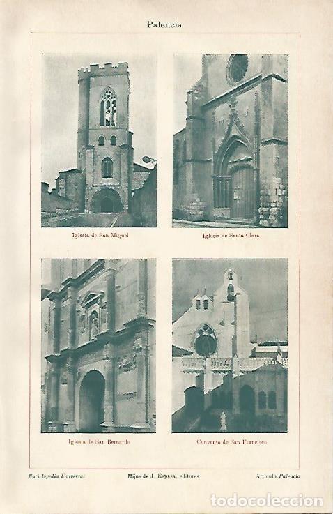 Postales: LAMINA ESPASA 1521: Vistas de Palencia - Varios Autores