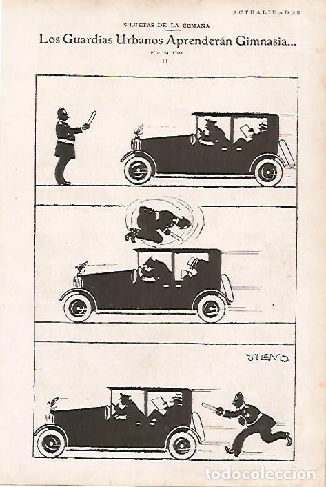 Cartoline: LAMINA BLANCO Y NEGRO 7882: Los guardias urbanos aprenderan gimnasia por Sileno - Varios