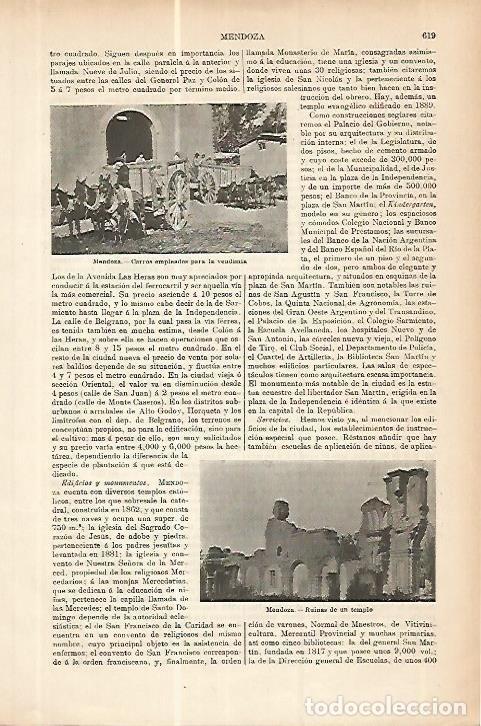 Postais: LAMINA ESPASA 17783: Vistas de Mendoza Argentina - Varios