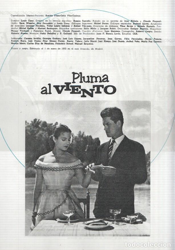 Postais: Ficha cine Suevia Films: Pluma al viento y Violetas imperiales - varios
