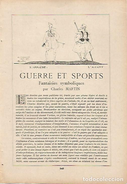 Postais: LAMINA 8668: Guerre et sports por Ch. Martin - Varios