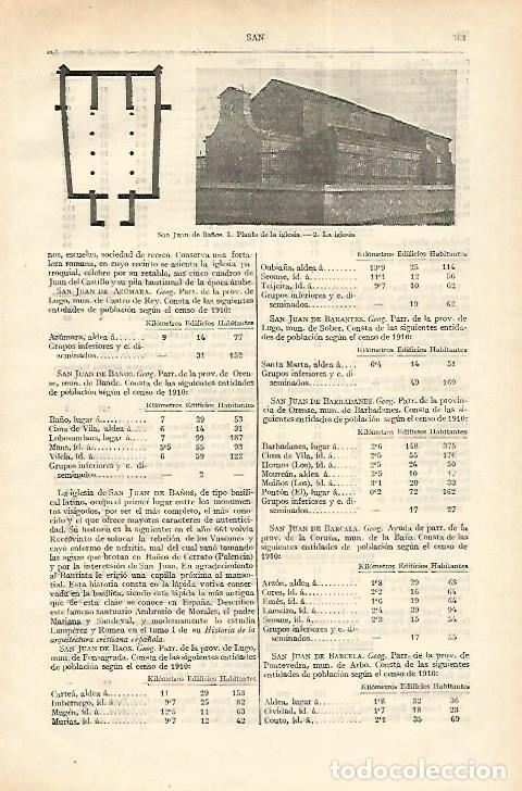 Postales: LAMINA ESPASA 18311: San Juan de Ba&ntilde;os Orense - Varios