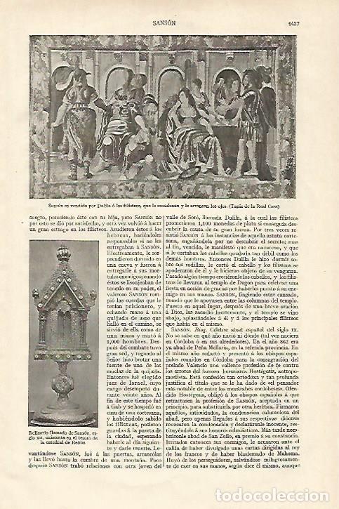 Postcards: LAMINA ESPASA 18445: Tapiz de la Casa Real representando a Sanson - Varios