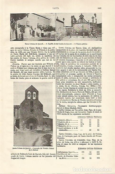 Postcards: LAMINA ESPASA 18463: Santa Coloma de Queralt Tarragona - Varios