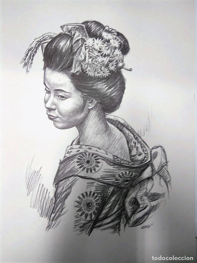 Postales: Laminas Carlos Freixas: Tipos exoticos 01: GEISHA JAPONESA (Serie Estudios 15) - Carlos Freixas