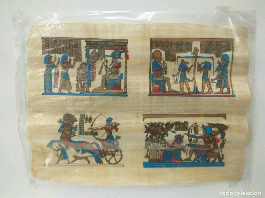 Cartoline: Lamina-Papiro: PAPIRO EGIPTO, pintado a mano: Anubis, Toth, Osiris. (MODELO 01) - ARTESANIA LATINA S