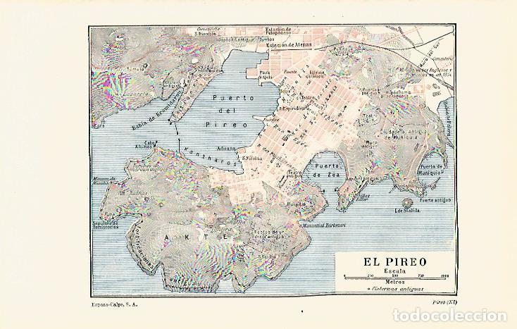 Cartes Postales: LAMINA ESPASA 23298: Plano de El Pireo en Atenas - Varios