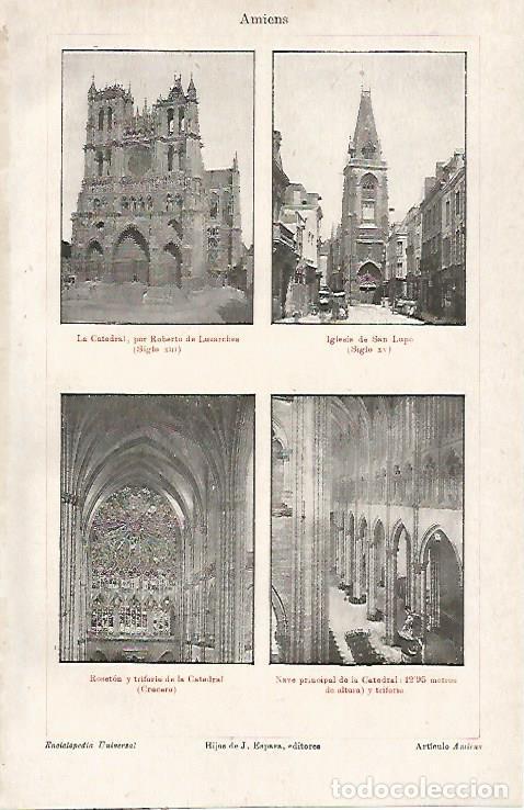 Postkarten: LAMINA ESPASA 23688: Caatedral de Amiens - Varios