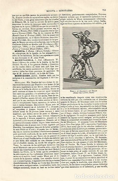 Postales: LAMINA ESPASA 24053: Teseo y el Minotauro por Barye - Varios