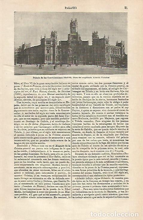 Postais: LAMINA ESPASA 24233: Palacio de las Comunicaciones en Madrid - Varios
