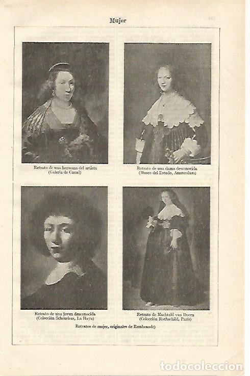 Postkarten: LAMINA ESPASA 24472: Retratos de mujer por Rembrandt - Varios