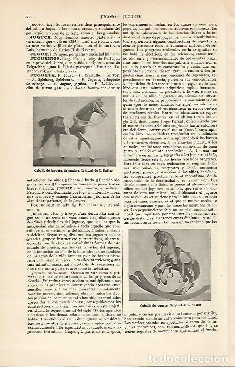Postales: LAMINA ESPASA 6299: Caballos de juguete de madera de C. Sutter - Varios Autores