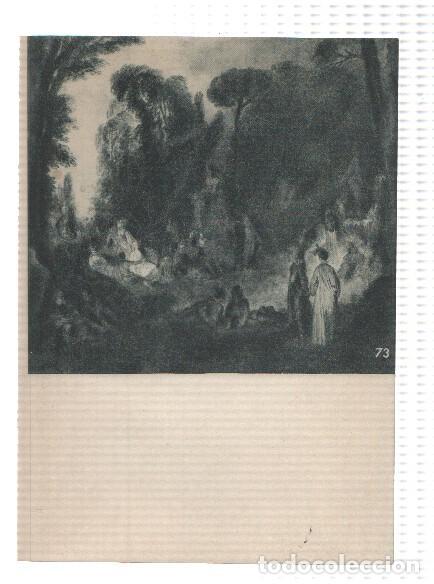 Postales: El Museo del Prado, laminas 73 y 74: Fiesta en un parque y Baile campestre (Watteau)