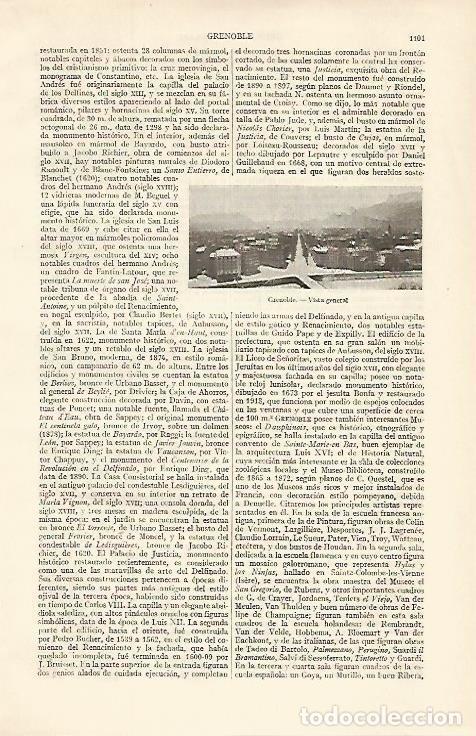 Postkarten: LAMINA ESPASA 16186: Vista de Grenoble - Varios