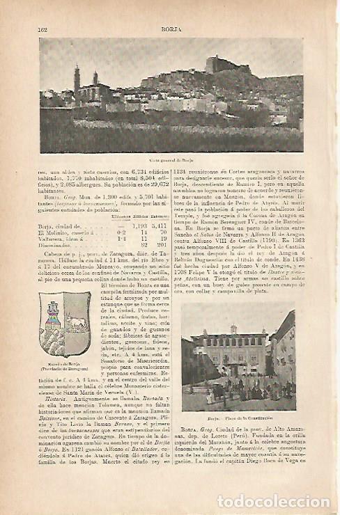 Postais: LAMINA ESPASA 11754: Vista general de Borja Zaragoza - Varios