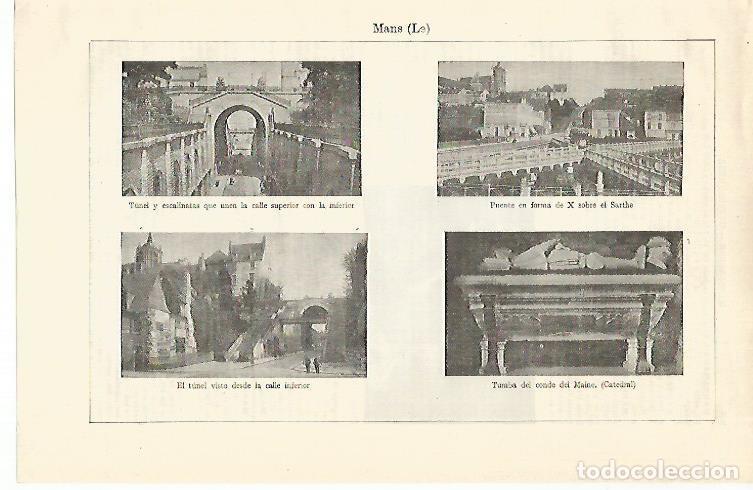 Postkarten: LAMINA ESPASA 18648: Vistas de Le Mans - Varios