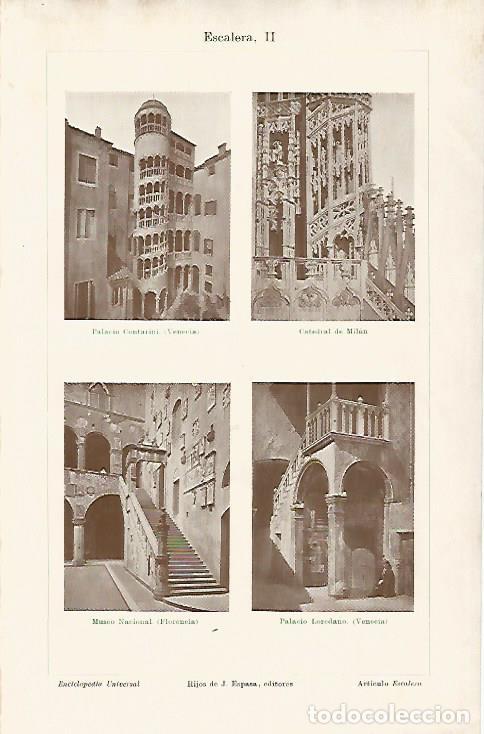 Cartoline: LAMINA ESPASA 18855: Escalera de Venecia Milan y Florencia - Varios