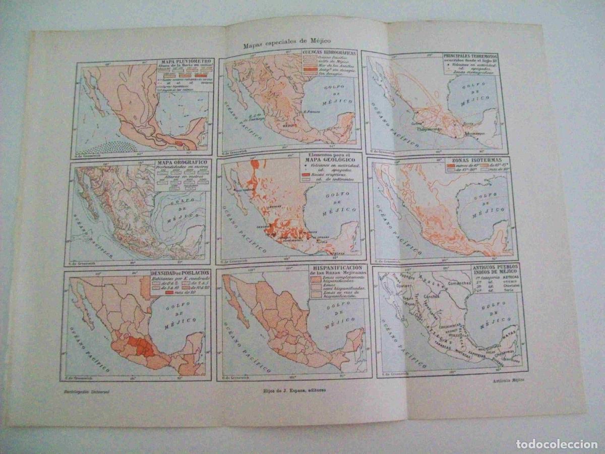 Postkarten: LAMINA ESPASA 11582: Mapas especiales de Mejico - Varios