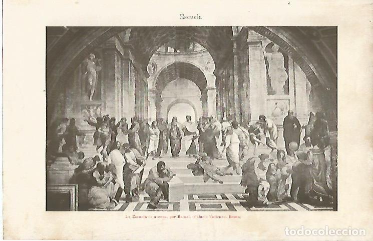 Postkarten: LAMINA ESPASA 18948: La Escuela de Atenas por Rafael - Varios