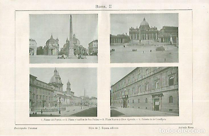 Postkarten: LAMINA ESPASA 19181: Vistas de Roma - Varios