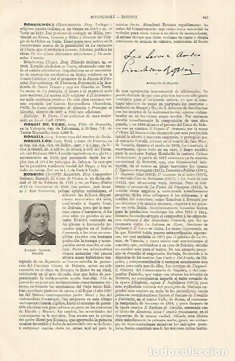 Cartes Postales: LAMINA ESPASA 19271: Autografo de Rossini - Varios