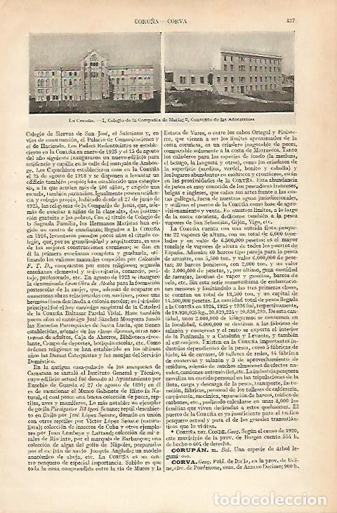 Postais: LAMINA ESPASA 25036: Colegio de la Compa&ntilde;ia de Maria y Convento de las Adoratrices en La Coru&ntilde;a - Va