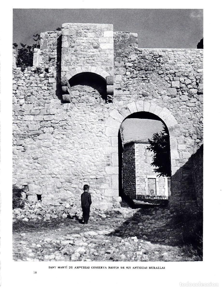 Postales: LAMINA 5794: Sant Marti de Ampurias restos de las murallas - Josep Pla