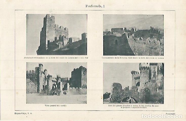 Postales: LAMINA ESPASA 15215: Vistas de Ponferrada - Varios