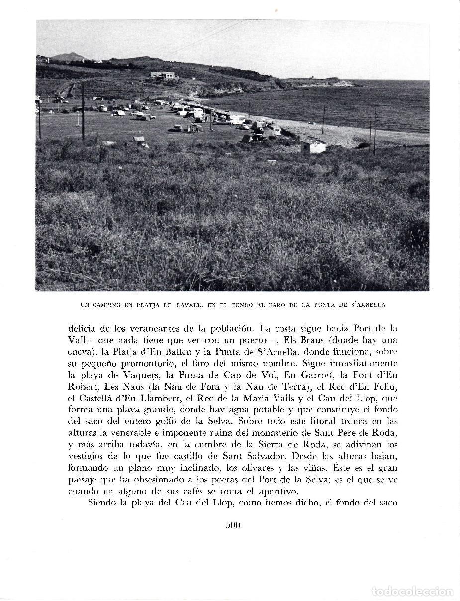 Postales: LAMINA 5852: Camping en la playa de Lavall y Faro Punta S Arnella - Josep Pla