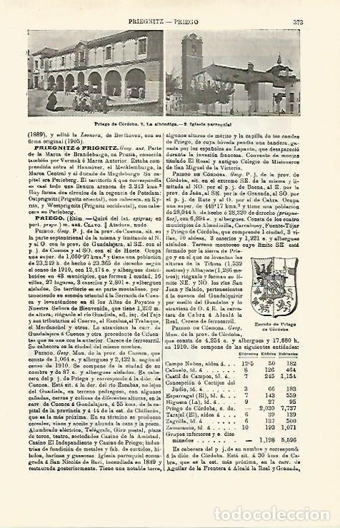 Postkarten: LAMINA ESPASA 16762: Escudo y vistas de Priego de Cordoba - Varios