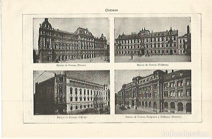 Postkarten: LAMINA ESPASA 15052: Palacio de Correos en Trieste Coblenza Mejico y Bruselas - Varios